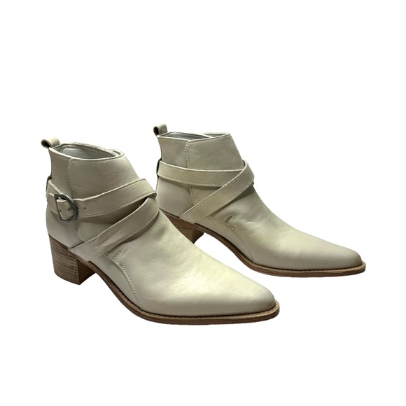 Free People | NEW Back Loop Ankle Boot in Ecru Leather 9.5 - Picture 2 of 11